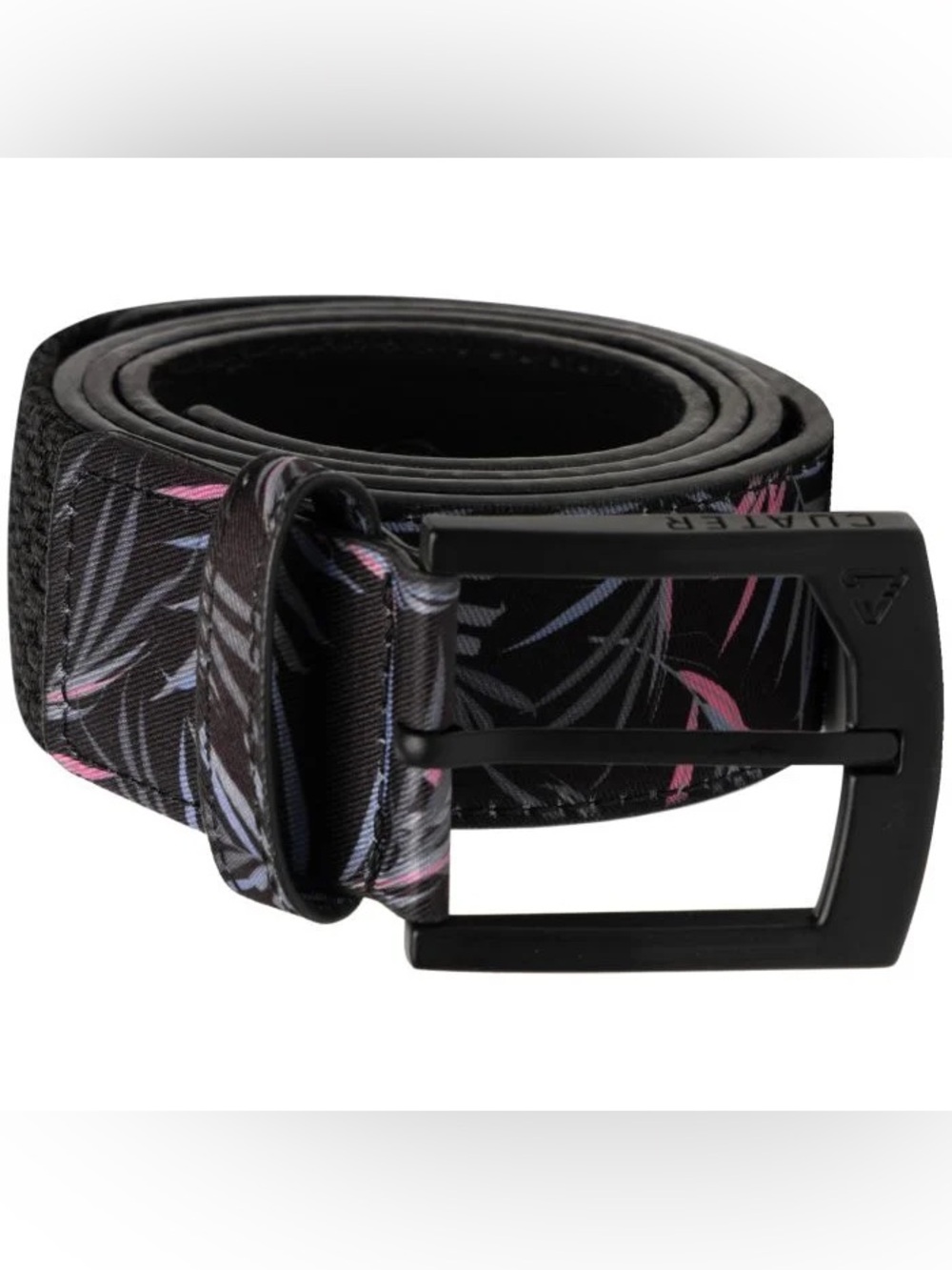 Travis Mathew Cuater Logging Off Golf Belt Mens Size 38 Black Pink Print Hybrid
